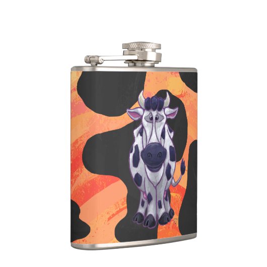 牛の黒とオレンジの野生の私 フラスク (右)