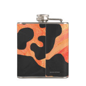 牛の黒とオレンジの野生の私 フラスク (裏面)