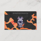 牛の黒とオレンジの野生の私 名刺 (裏面)