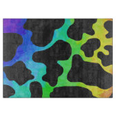 牛の黒と虹の贈り物 カッティングボード (正面)