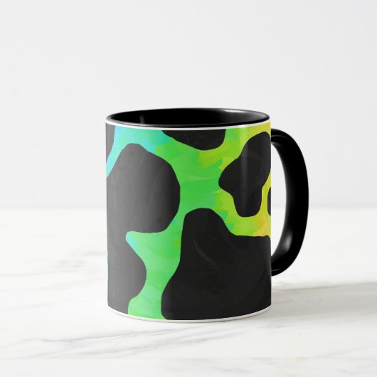 牛の黒と虹の贈り物 マグカップ (正面右)