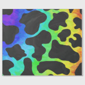 牛の黒と虹の贈り物 ラッピングペーパー (フラット)