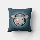 牛の鼻をなめる クッション (裏面)