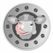 牛の鼻をなめる シール (正面)