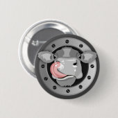 牛の鼻をなめる 缶バッジ (正面&裏面)