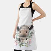 牛の鼻キス花の水色の灰色の農業動物 エプロン (インサイチュ)