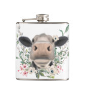 牛の鼻キス花の水色の灰色の農業動物 フラスク (正面)