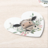 牛の鼻キス花の水色の灰色の農業動物 ペーパーコースター (アングル)