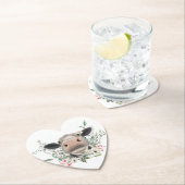 牛の鼻キス花の水色の灰色の農業動物 ペーパーコースター (インサイチュ)