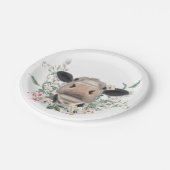 牛の鼻キス花の水色の灰色の農業動物 ペーパープレート (アングル)