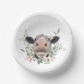 牛の鼻キス花の水色の灰色の農業動物 ペーパーボウル (正面)