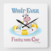 牛の2 スクエア壁時計 (正面)