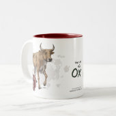 牛の〔占星術の〕十二宮図の年中国の ツートーンマグカップ (正面左)