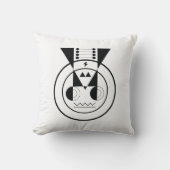 牛の〔占星術の〕十二宮図 – 幾何学模様Oxアクセントクッション クッション (正面)