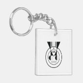 牛の〔占星術の〕十二宮図 – 牛の幾何学記号 キーホルダー (正面左)