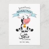 牛のSave The Date ハッピーバースデー ボーイ ポストカード (正面)