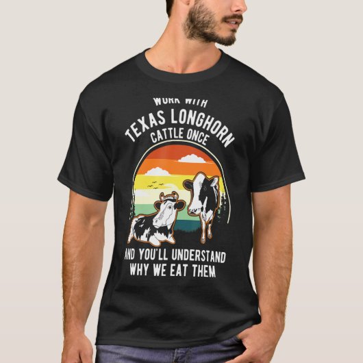 牛はなぜ食べられるのか理解したら 牛 孤独 Tシャツ (正面)