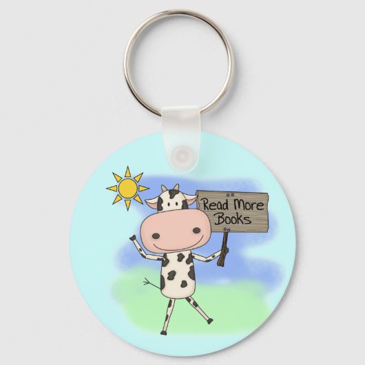 牛はより多くの本を読みました キーホルダー (正面)