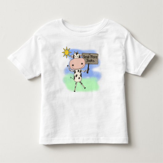 牛はより多くの本を読みました トドラーTシャツ (正面)