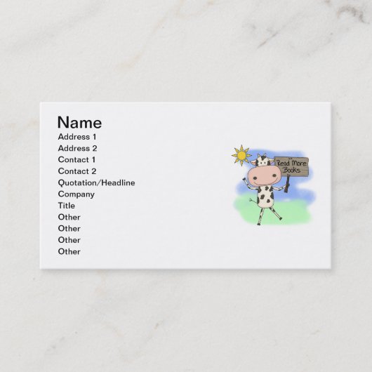 牛はより多くの本を読みました 名刺 (正面)