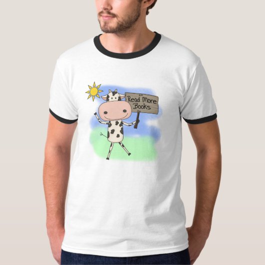 牛はより多くの本を読みました Tシャツ (正面)
