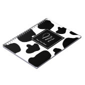 牛はパターンノート|のモノグラムのアニマルプリントに斑点を付けます ノートブック (左側)