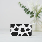 牛はパターン名刺|のアニマルプリントに斑点を付けます 名刺 (スタンド正面)