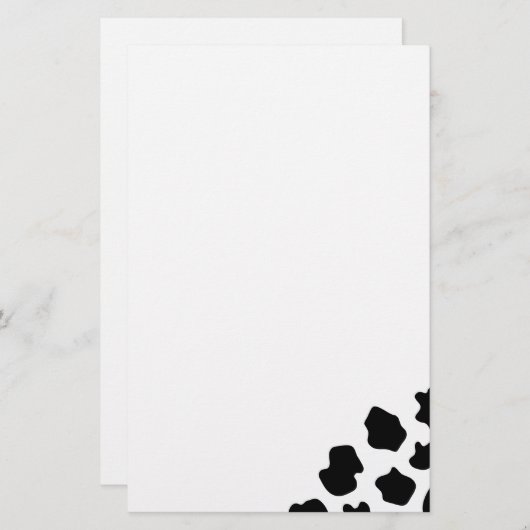 牛はパターン文房具|のおもしろいなアニマルプリントに斑点を付けます 便箋 (正面/裏面)