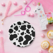 牛はパターン白黒アニマルプリントに斑点を付けます ペーパープレート (パーティー)