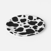 牛はパターン白黒アニマルプリントに斑点を付けます ペーパープレート (アングル)