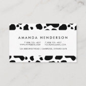 牛はパターン白黒アニマルプリントに斑点を付けます 名刺 (裏面)