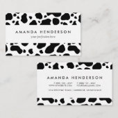 牛はパターン白黒アニマルプリントに斑点を付けます 名刺 (正面/裏面)