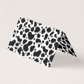 牛はパターン白黒アニマルプリントに斑点を付けます 名刺 (裏面)