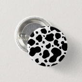 牛はパターン白黒アニマルプリントに斑点を付けます 缶バッジ (正面&裏面)