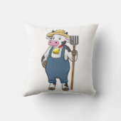 牛はピッチフォークと農家 クッション (裏面)