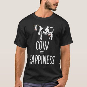牛は幸せ 牛乳搾り 農家の友 農場の動物 Tシャツ