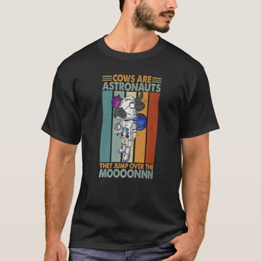 牛は彼らが月を飛び越える宇宙飛行士である Tシャツ (正面)