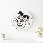 牛は月から飛び出した ラージ壁時計 (ホーム)