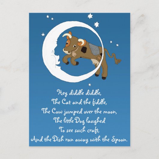 牛は月から飛び降りた ポストカード (正面)