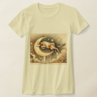 牛は月から飛び降りた Tシャツ