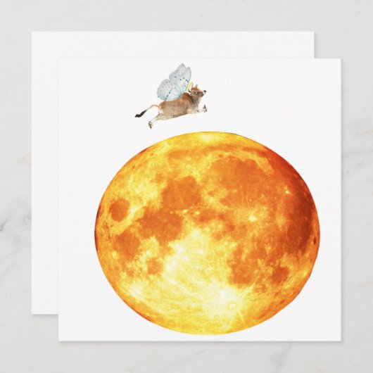 牛は月のカードを飛び越えた 招待状 (正面/裏面)