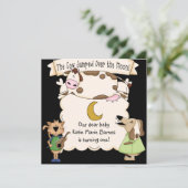 牛は月の上に飛び越えカスタムた誕生日招待状 招待状 (スタンド正面)