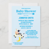 牛は月の子供部屋の赤ちゃんシャワーを飛び越えた 招待状 (正面)