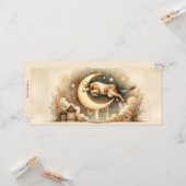 牛は月の平らなグリーティングカードを飛び越えた カード (正面/裏面インサイチュ)