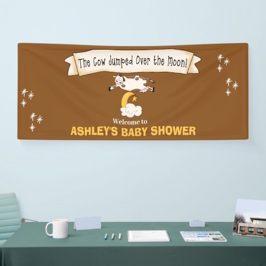 牛は月の歓迎を飛び越えた 横断幕 (トレードショー)