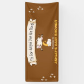 牛は月の歓迎を飛び越えた 横断幕 (縦)