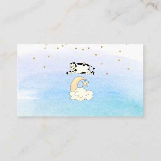 牛は月の男の子達に本を持って飛び越えた エンクロージャーカード (裏面)