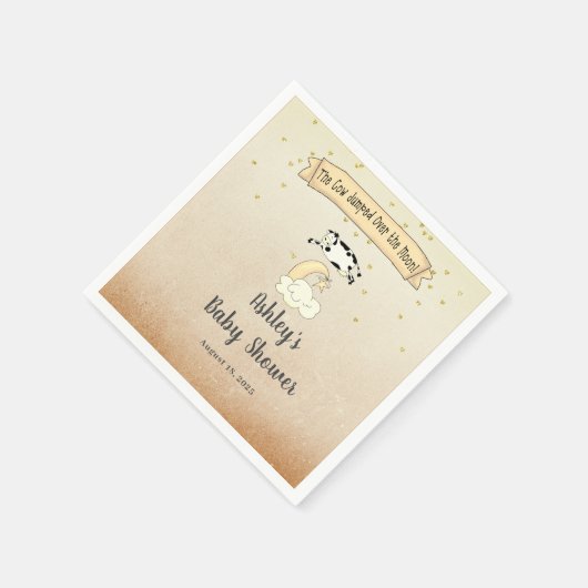 牛は月の赤ん坊のシャワーを飛び越えた スタンダードカクテルナプキン (角)