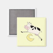 牛は月のTシャツおよびギフトを飛び越します マグネット (正面/裏面)