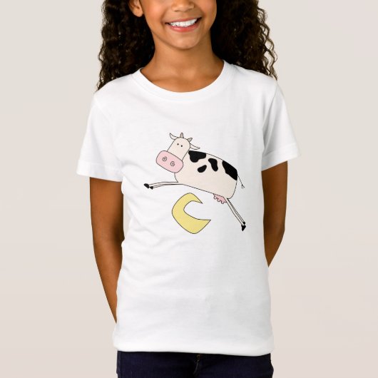 牛は月のTシャツおよびギフトを飛び越します Tシャツ (正面)